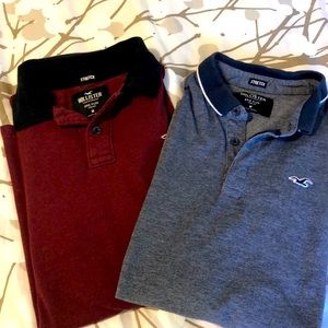 Hollister polo shirts one red one blue
